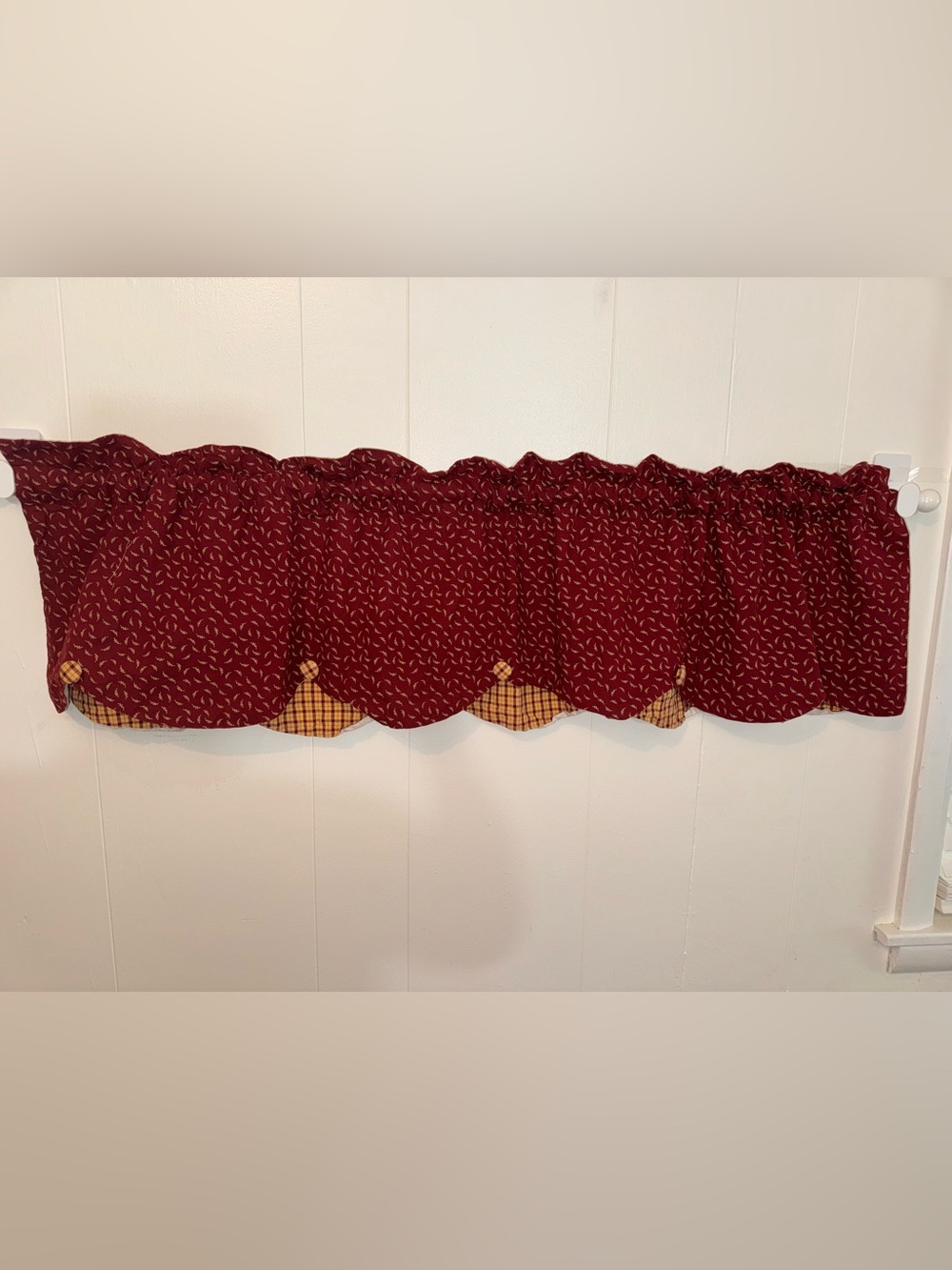 Cottagecore Floral Plaid Button Curtains
